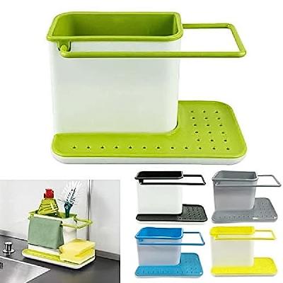 3-in-1 Kitchen Sink Organizer For Dishwasher Liquid, Brush, Cloth, Soap, Sponge, Self Draining