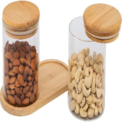 685ml Cylindrical Shape Airtight Glass Candy Jar Pot Storage Container