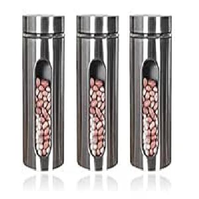 800 Ml Stainless Steel Plated Glass Kitchen Canister