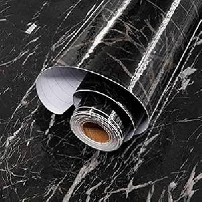 Black Marble Foil Kitchen Stickers Oil-Proof Waterproof
