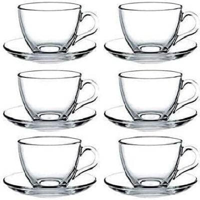Clear Glass Tea Coffee Cup -180ml-Pack of 6