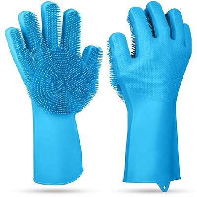 Dishwashing Silicone Gloves Perfect For Washing Dish Car Bathroom Reusable Brush Heat Resistant
