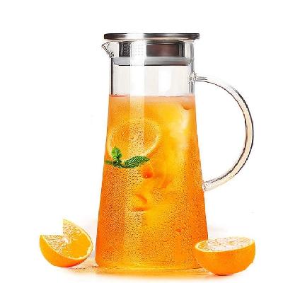 Glass Pitcher With SS Lid - 1300ml