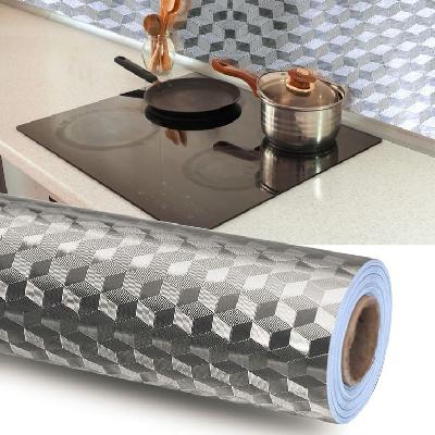 Kichen Foil Sticker Waterproof Oil-Proof Aluminum Self Adhesive Kitchen Back Splash Wallpaper
