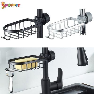 Kitchen Sink Caddy Sponge Storage Hanging Basket Adjustable Snap Button Type Drain Rack Faucet