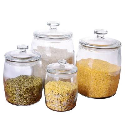 Pop Jar With Glass Lid Glass Grocery Container