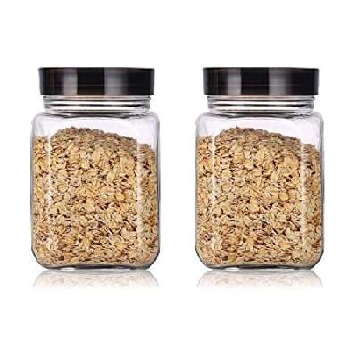 Sqaure Jar with Glass Lid 1200ml