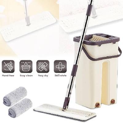 1142 Scratch Cleaning Mop with 2 in 1 Self Clean Wash Dry Hands Free Flat Mop