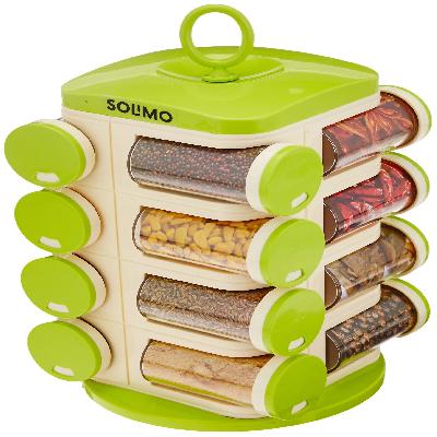 166 Revolving Plastic Spice Rack Set (16pc)