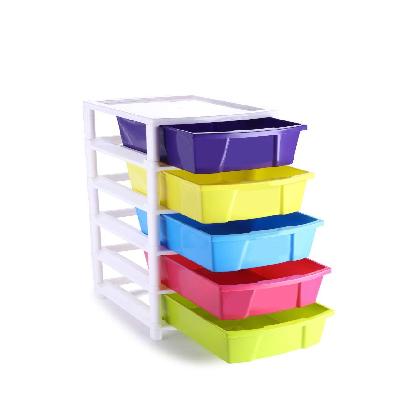 5tier Plastic Modular Drawer System For Multiple Use (Brown colour)1151