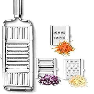 6 in 1 Stainless Steel Kitchen Chips Chopper Cutter Slicer and Grater with Handle(2142 )