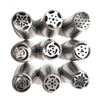 Combo Stainless Steel 9 Russian Cake Icing Nozzles(2516 )