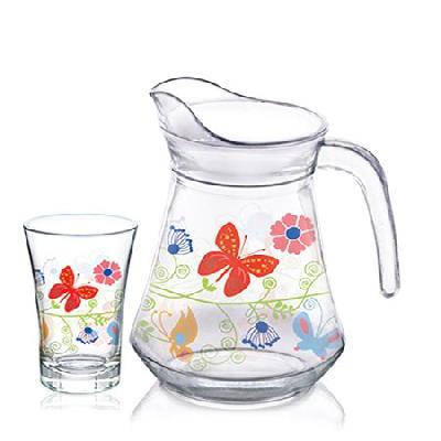 JUG SET Transparent Unbreakable Water Juicy Jug, Set For Dining Table Office Restaurant Pitcher(076)