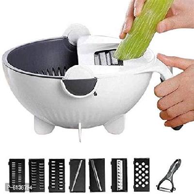 Multifunctional Vegetable Fruits Cutter Shredder with Rotating Drain Basket(2214)