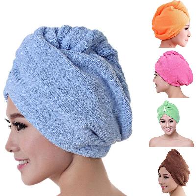 Quick Turban Hair-Drying Absorbent Microfiber Towel Dry Shower Caps (1 Pc)1408