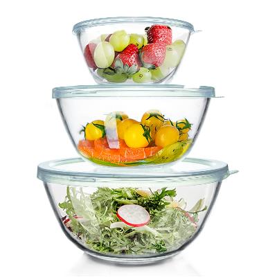 Safe Round Mixing Glass Bowl for Kitchen Storage (Set of 6 Pieces)2566