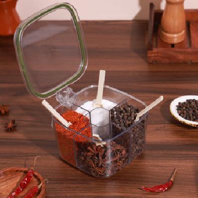 4 COMPARTMENTS SEASONING BOX SPICE JAR
