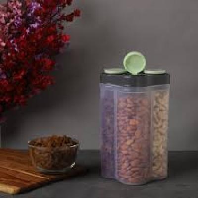 Clomana  2500ml 4 Grid Cereal and Dry Food Storage Containers / Jar