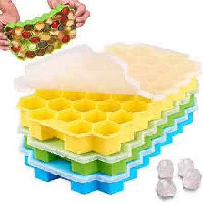 Flexible Silicon Ice Cube Trays Maker Mold (37 Ice Cubes, Dimension : 7.7 in X 4.5 in X 0.9 in.