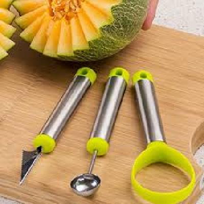 Multi Purpose Fruit Scoop Troop Melon Baller Fruit Carving Knife, Fruit Slicer, Watermelon Scoop