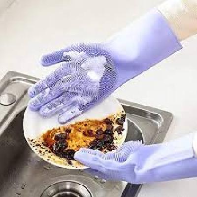 Silicon Hand Gloves For Washing All Products For Dishwashing And Pet Grooming, Latex Free