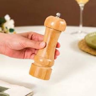 Wooden (8 Inch) Salt And Pepper Grinder Mixer Spice Seasoning Mill Sprinkler With Ceramic Crusher