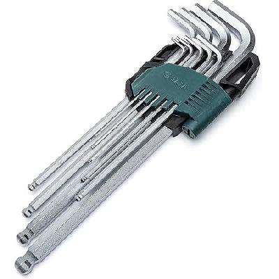 9 Piece Metric Hex key Set Extra Long