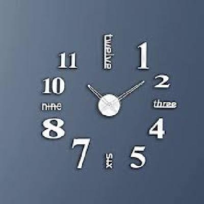 Shoppe52 DIY Wall Clock 3D Sticker Home Office Decor 3D Wall Clock (Covering Area:90  50cm)