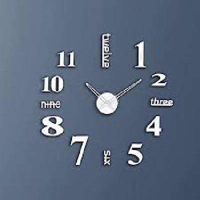 Shopper52  DIY Wall Clock 3D Sticker Home Office Decor (Covering Area: 45 x 56 cm) - 0434S