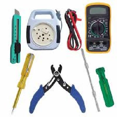 Network Tool Kit Set Multimeter, Clamp Meter, Test Pencil, Wire Stripper Etc. Pack of 7 Pieces