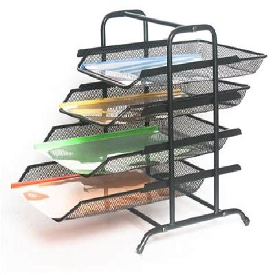 8 Compartment 1 Drawer Metal Mesh Stand