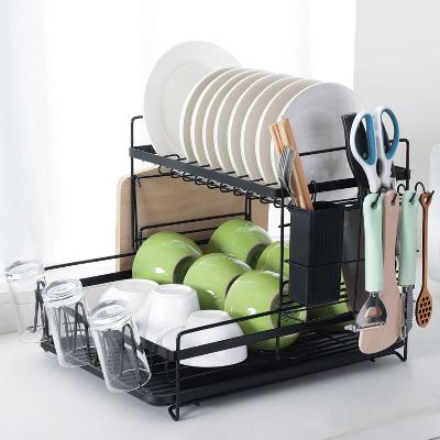 Dish Drainer and Drying Rack with Spoon Storage Holder Organizer,