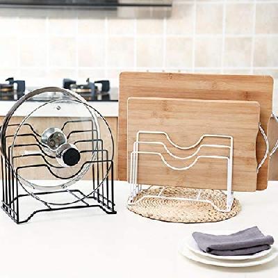 Kitchen Cabinet Pan Cover Storage Rack Plate, Pot, Lid Rack, Cutting Board Organizer