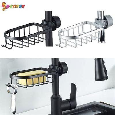 Plastic Kitchen Faucet Sink Sponge Hanging Tap Storage Holder Rack Shelf