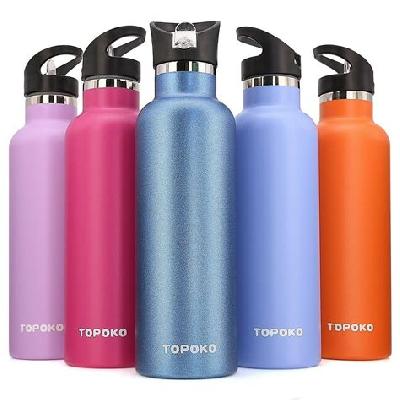 Plastic Sipper Bottle with Straw and lid, Vacuum Flask