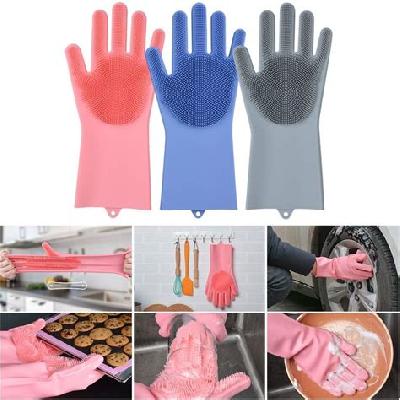 SILICON DISH WASHER SCRUBBER GLOVES