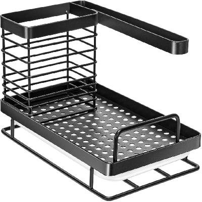 Stainless Steel Sponge Holder Sink Organiser Soap Brush Sponge Drain Rack