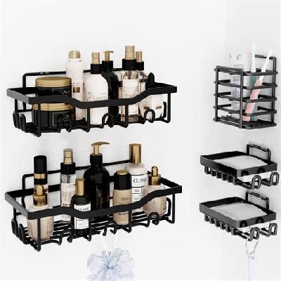 Stainless Steel Wall Mounted Bathroom Shelf With Self Adhesive Stickers