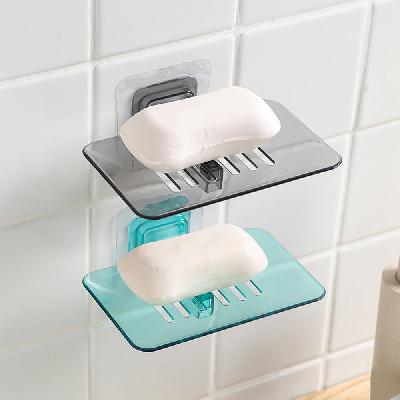 Wall Mounted Self-adhesive Plastic Soap Dish, Holder, Tray, Box For Bathroom