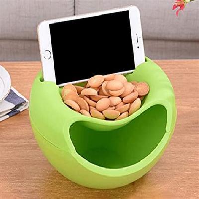 Pista Nut Fruit Platter Serving Bowl With Mobile Phone Holder by HomeFast