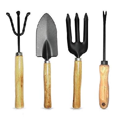 Small Sized Hand Cultivator, Small Trowel, Garden Fork (Set Of 3)