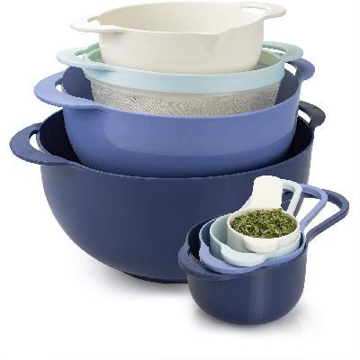HINIRY 0833 8 Piece Nesting Bowls with Measuring Cups Set