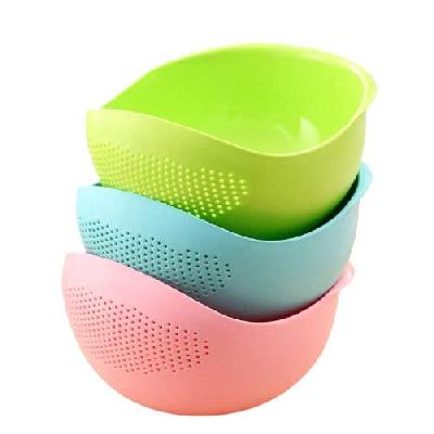Hiniry Enterprise 0081A Plastic Rice Fruits Vegetable Noodles Pasta Washing Bowl And Strainer