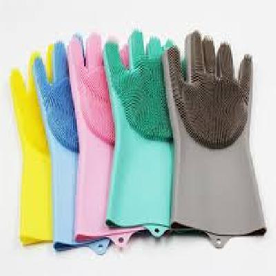 1pcs Food Grade Dishwashing Silicon Dishes Cleaning Gloves