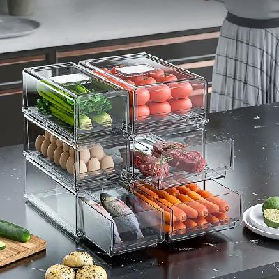 Eco-Friendly Multifunction Kitchen Refrigerator Storage Rack Fridge Freezer Shelf Holder Pull-out Dr