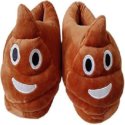 Funny Plush Slippers Indoor Emoji  Furry Home Cute Poop Soft Bottom Floor