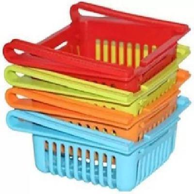 Kitchen Plastic Fridge Basket 4 Pcs