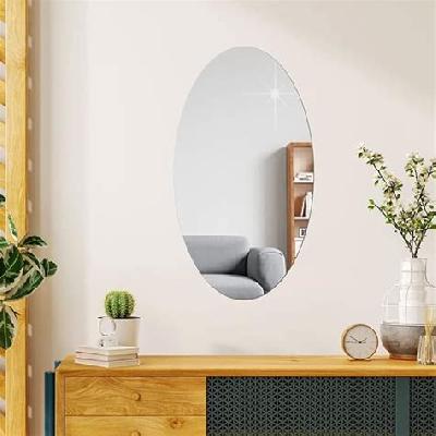 Oval Frame Less Mirror Wall Sticker