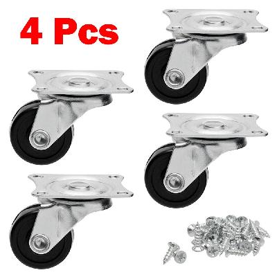 Plastic 4 Pcs Mini Swivel Casters Wheels
