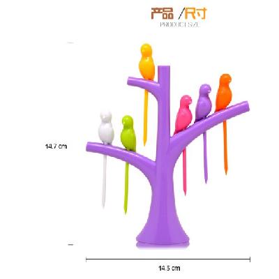 Plastic Bird Fruit Fork